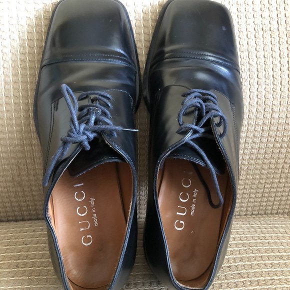 Gucci Men's Black Leather Oxford Shoes . - Picture 15 of 15